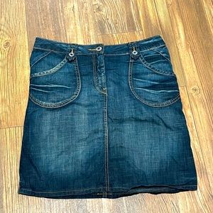 H&M Denim Jean Straight Skirt Knee Length Sz 10